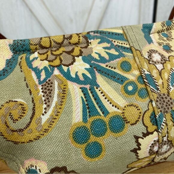 Liz Claiborne Linen Canvas Paisley Floral Shoulder Mini Hobo Bag - Picture 10 of 16